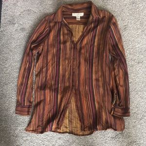 colourful sleeve vintage silk blouse